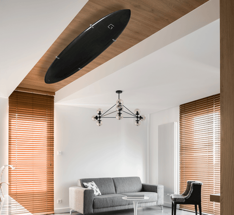 Ceiling mounted surfboard deals racks
